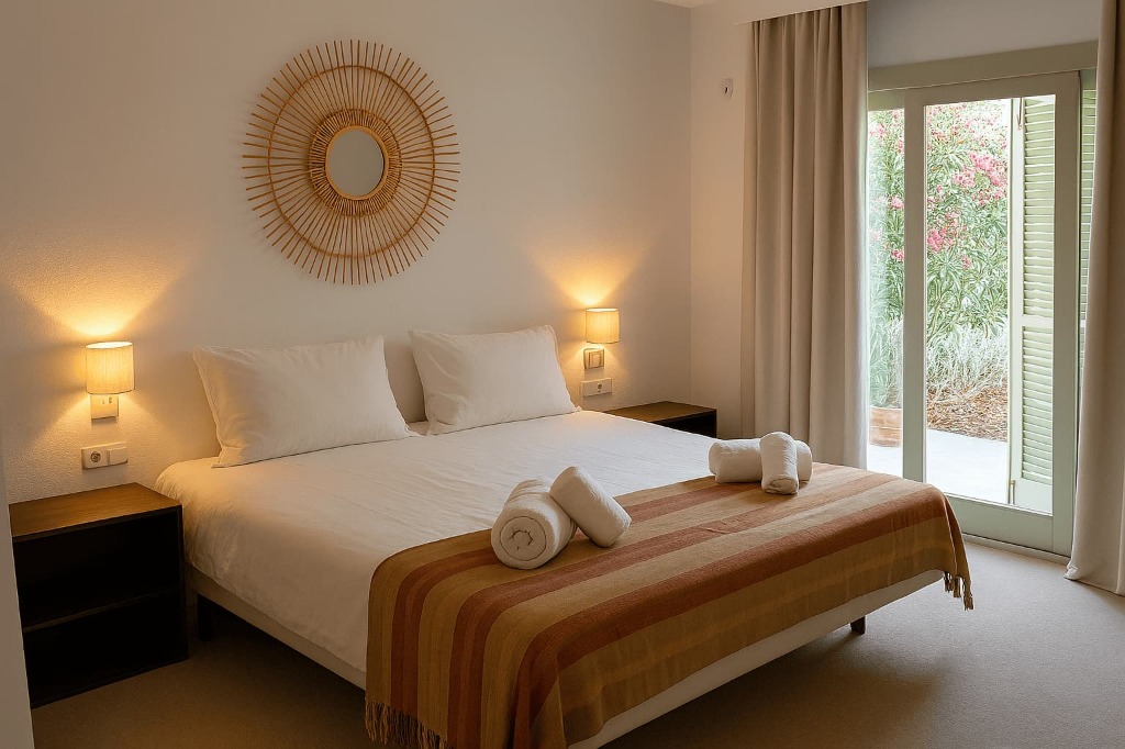 Dormitorio con vistas al jardín